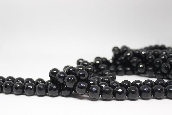 Çeyrek Dizi (9cm uzunluğundadır!) Onix (Oniks) Taşı Faset Kesim Parlak Çeyrek Dizi 12mm