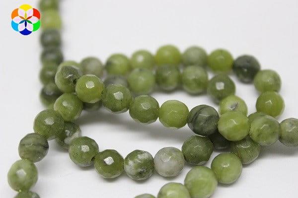 Çeyrek Dizi (9cm uzunluğundadır!) Peridot (Zebercet) Taşı Faset Kesim Çeyrek Dizi 6mm