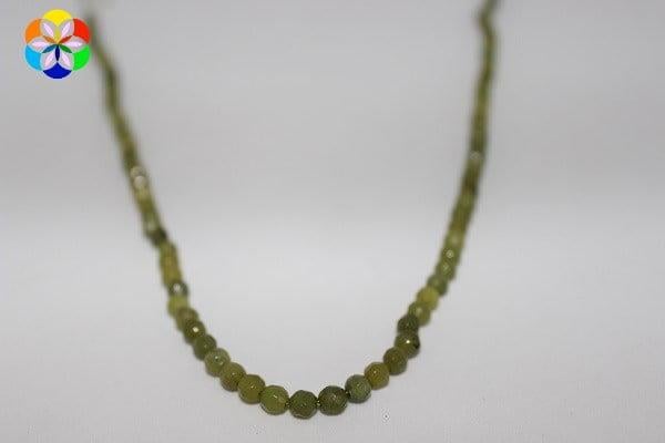 Çeyrek Dizi (9cm uzunluğundadır!) Peridot (Zebercet) Taşı Faset Kesim Çeyrek Dizi 4mm
