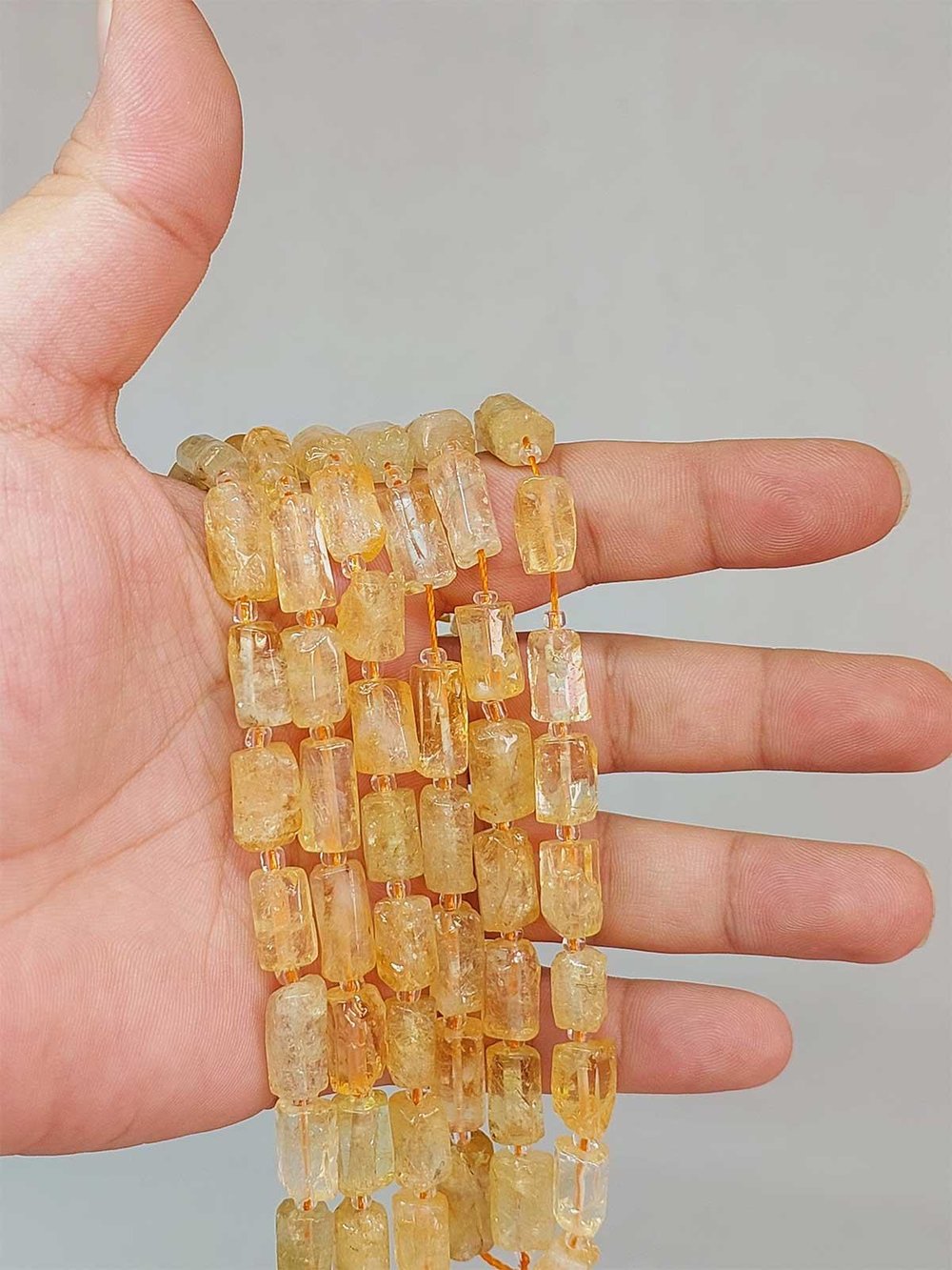Çeyrek Dizi (9cm uzunluğundadır!) Sitrin Taşı 7x12mm Çeyrek Dizi (49952)