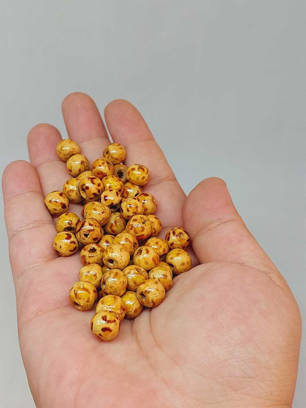 Desenli Ahşap Boncuk 8mm/50adet (53292)