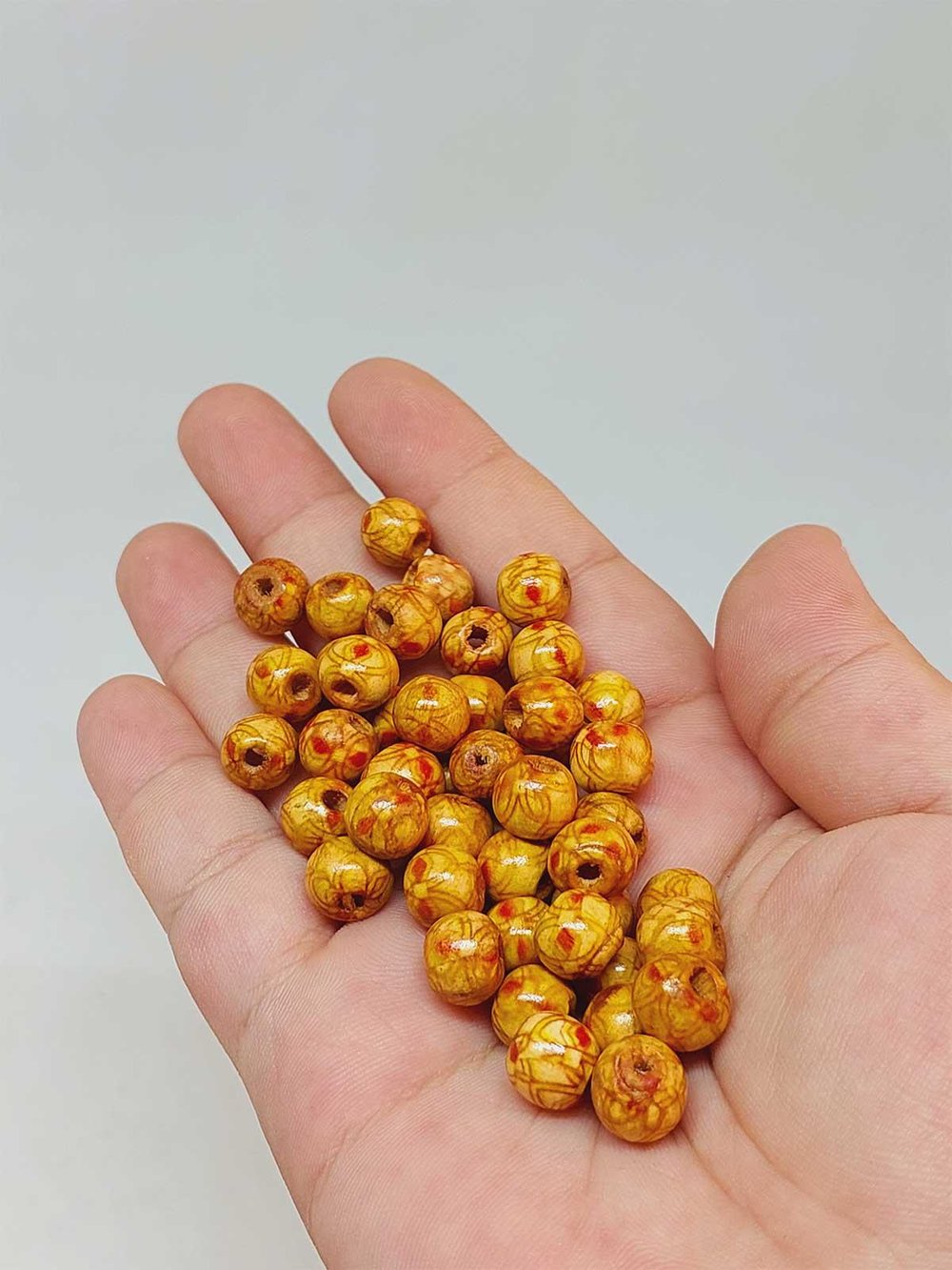 Desenli Ahşap Boncuk 8mm/50adet (53312)