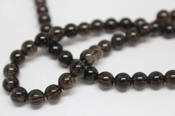 Dumanlı Kuvars Taşı YARIM Dizi 6mm (18cm uzunluğundadır)