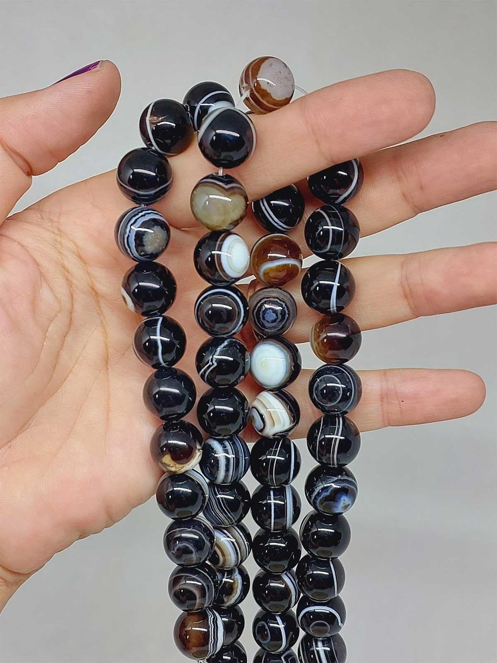 Göz Akik Taşı Dizi 12mm (53390)
