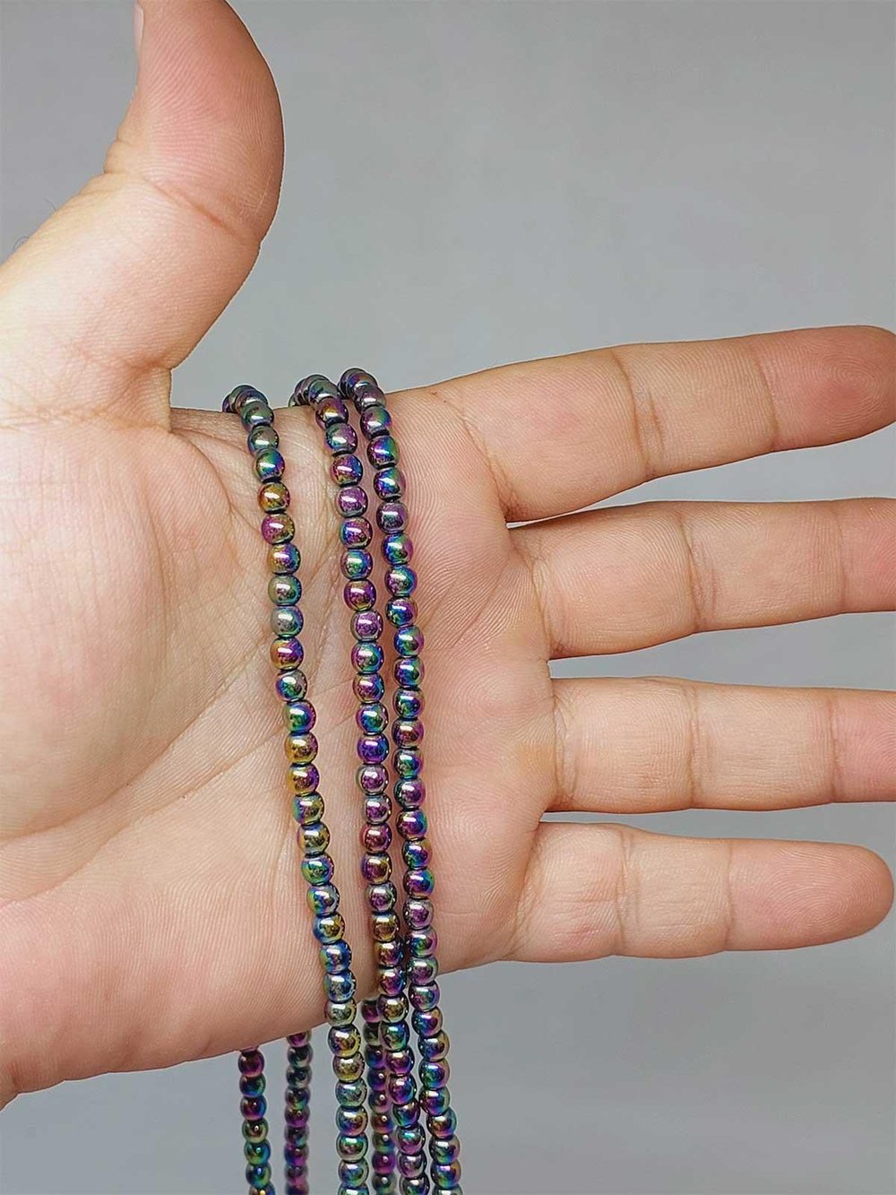 Hematit Taşı 3.5*4mm YARIM Dizi (52334) (18cm uzunluğundadır)