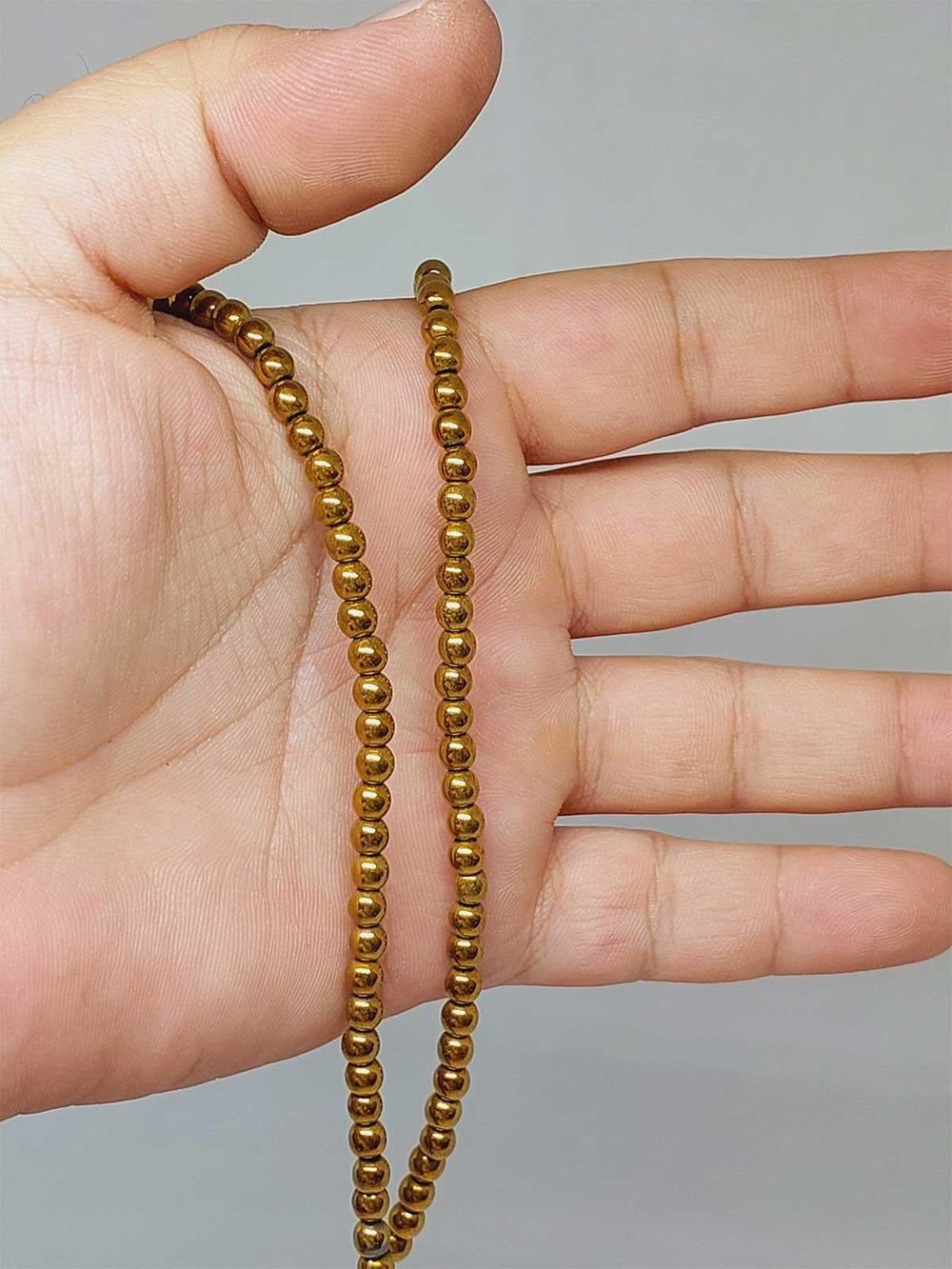 Hematit Taşı 3.5*4mm YARIM Dizi (52332) (18cm uzunluğundadır)