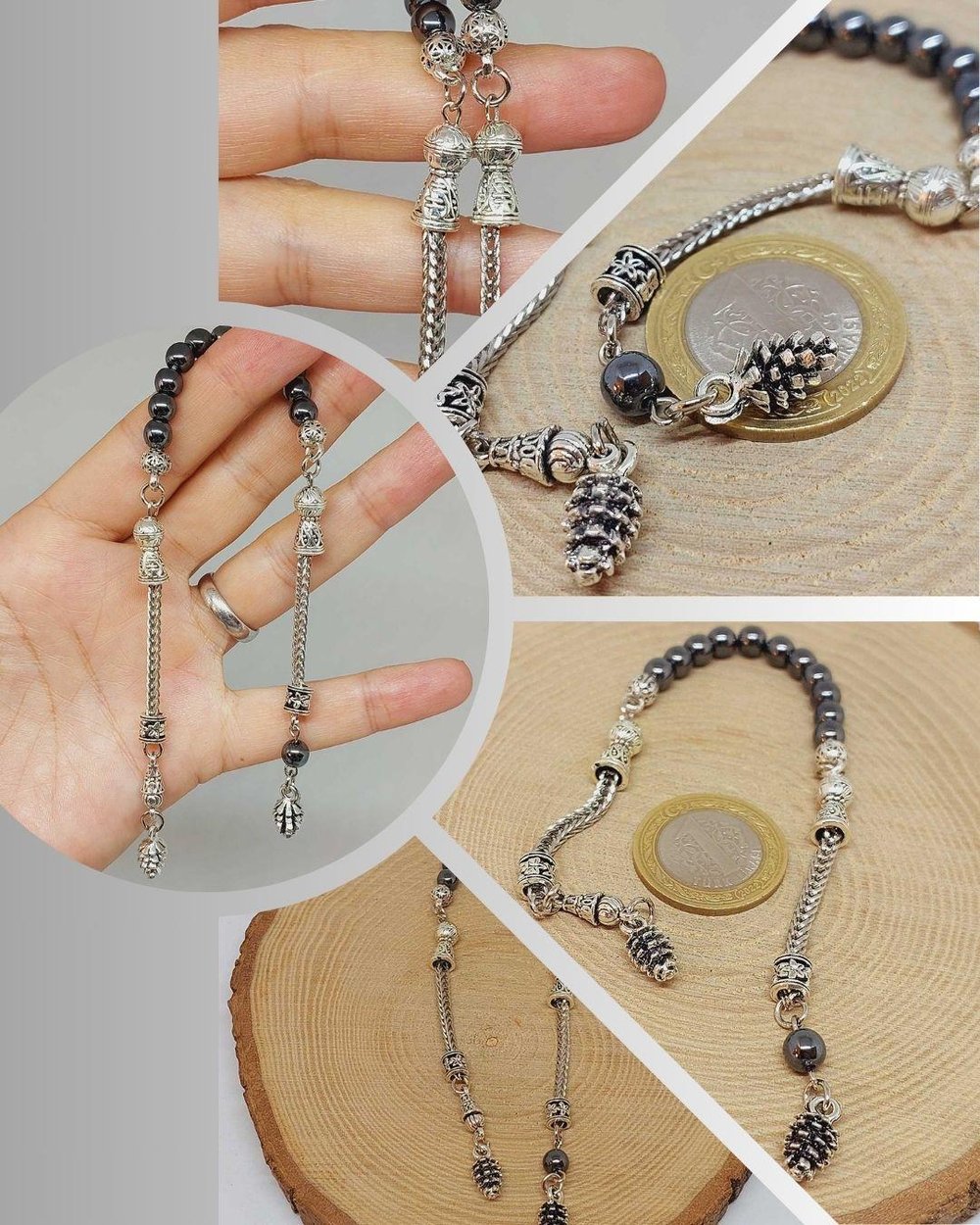Hematit Taşı Sallamalık Zaza Tesbih 6mm (3214)