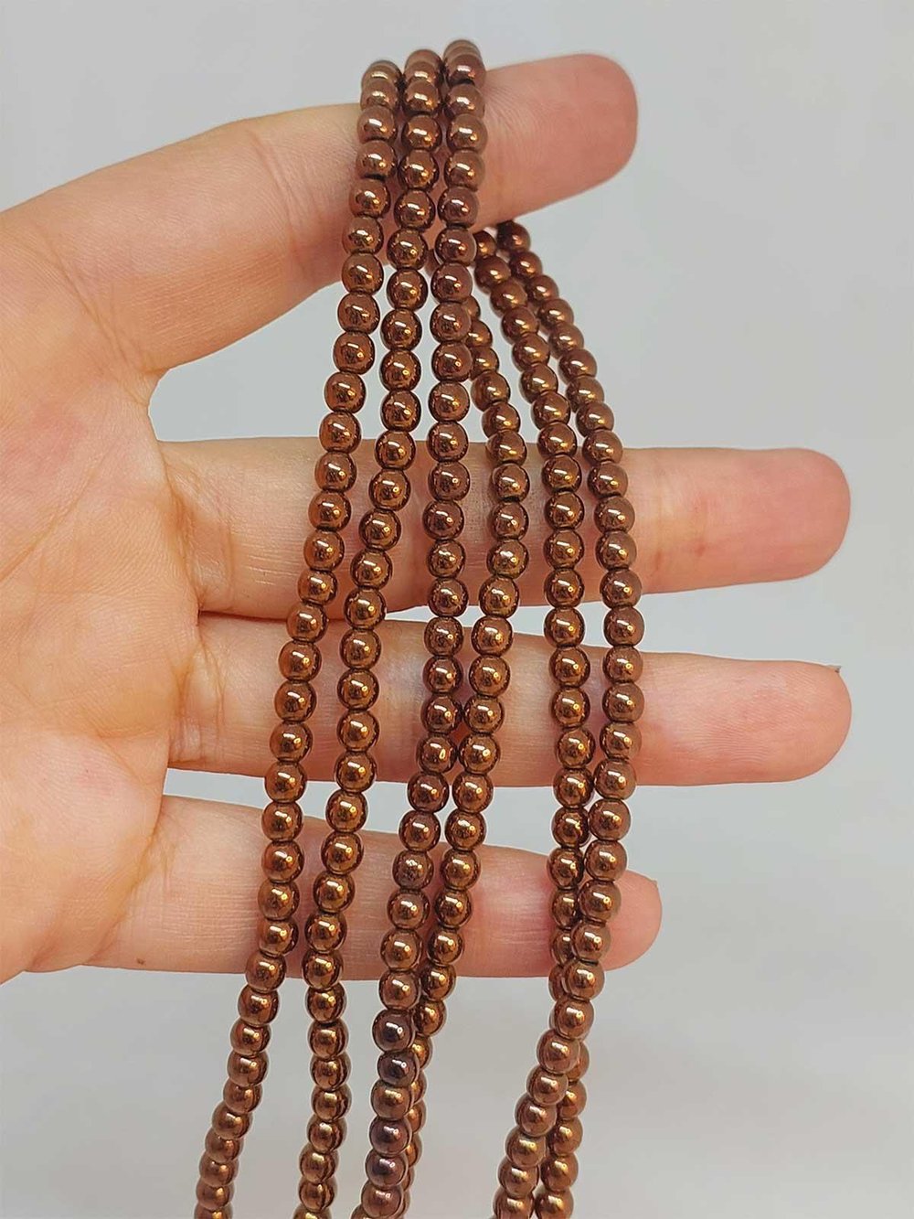 Hematit Taşı YARIM Dizi 4mm (48180) (18cm uzunluğundadır)