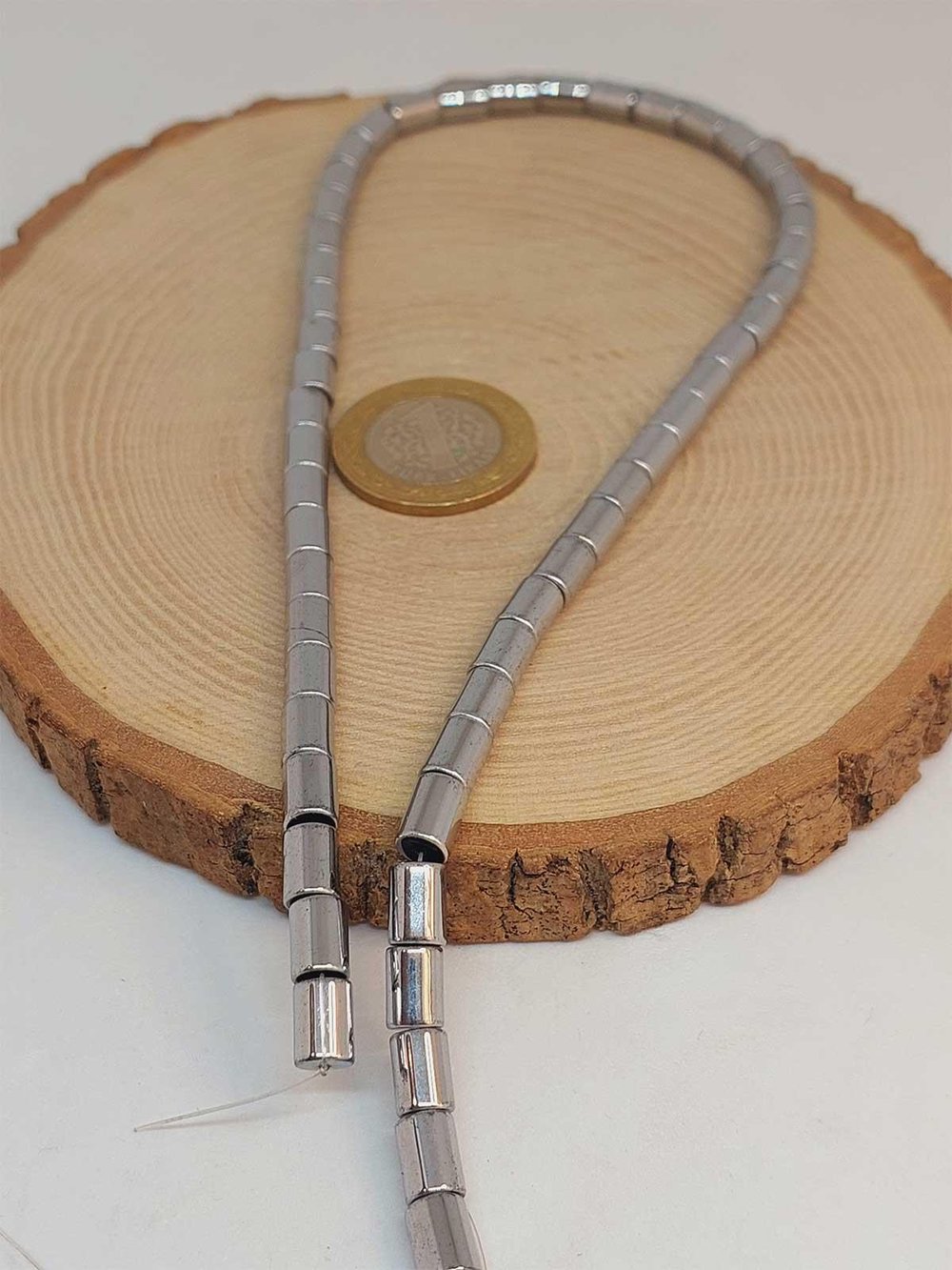 Hematit Taşı YARIM Dizi 5.5*8mm (49604) (18cm uzunluğundadır)