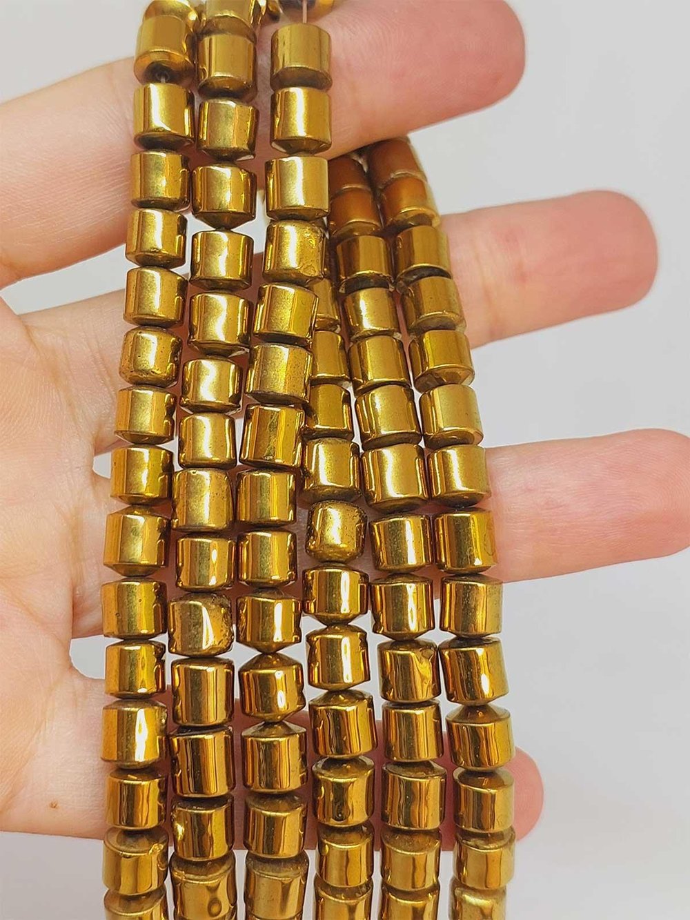 Hematit Taşı YARIM Dizi 6*6mm (48196) (18cm uzunluğundadır)