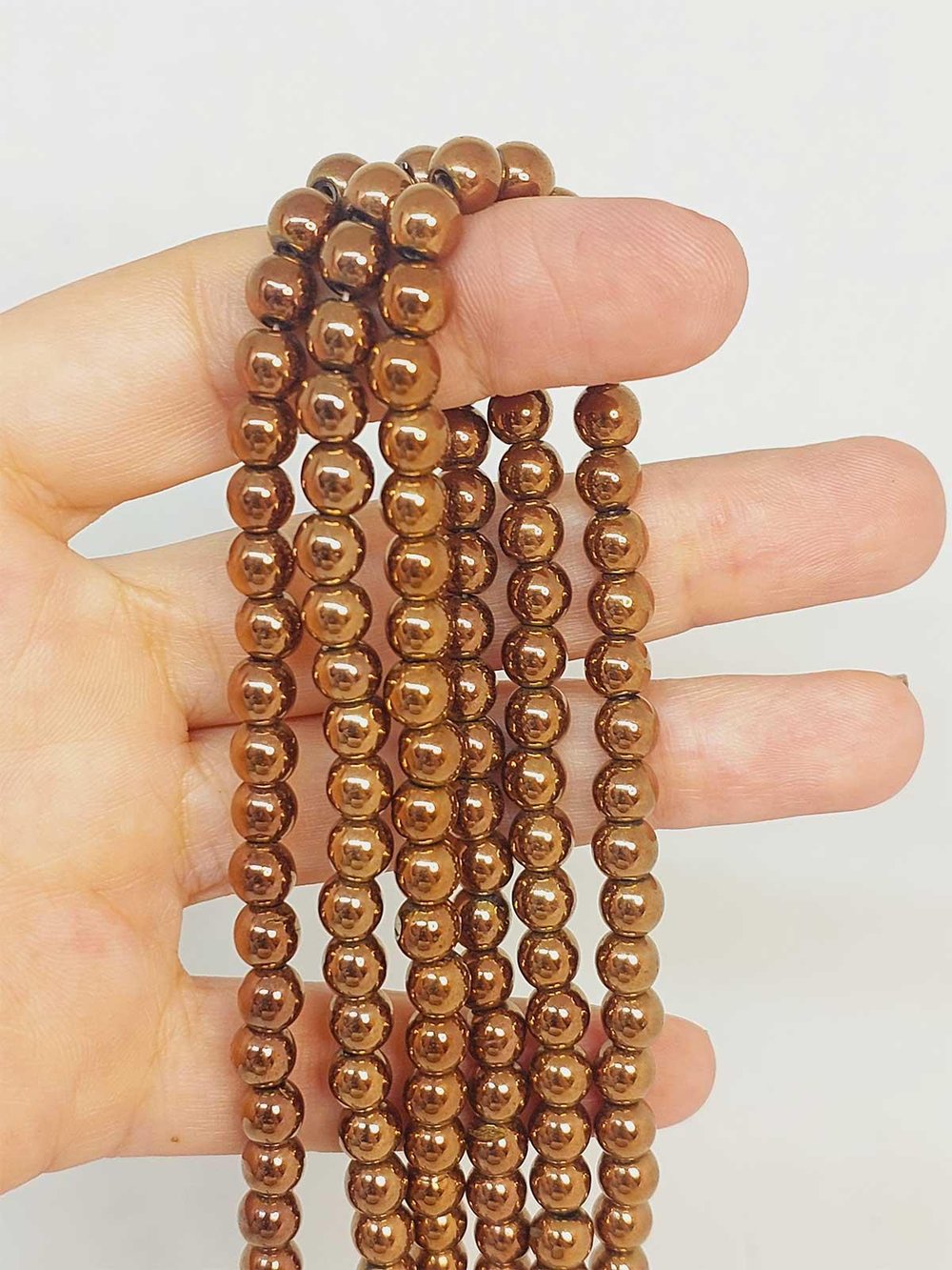 Hematit Taşı YARIM Dizi 6mm (48130) (18cm uzunluğundadır)