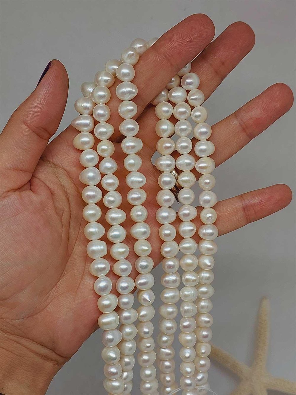 İnci Dizi Beyaz Royal Quality 7.5*9.5mm (53328)