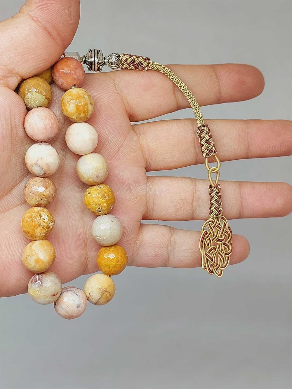 Jasper Taşı Faset Kesim 17'li Efe Tesbih 12mm (9955-EFE)