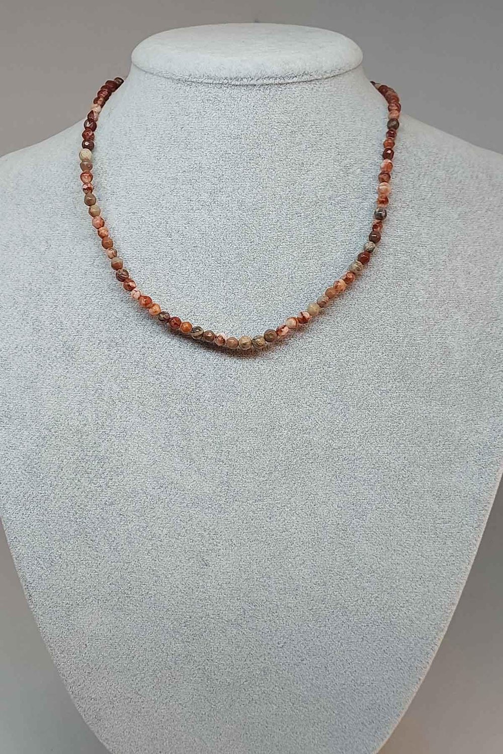 Jasper Taşı Faset Kesim 4mm Kolye (Sabit Klipsli) (9856)