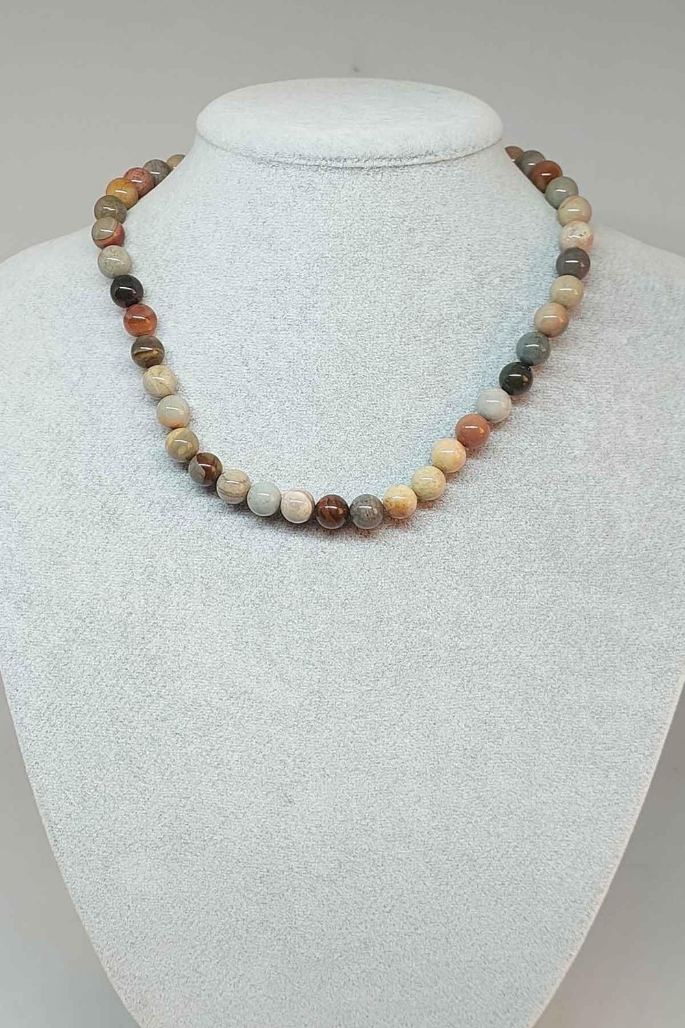Jasper Taşı Kolye 8mm (9912) (Klipsli)