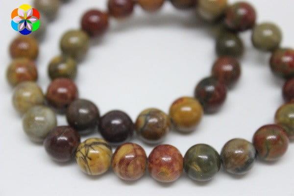 Jasper Taşı YARIM Dizi 8mm (9903) (18cm uzunluğundadır)