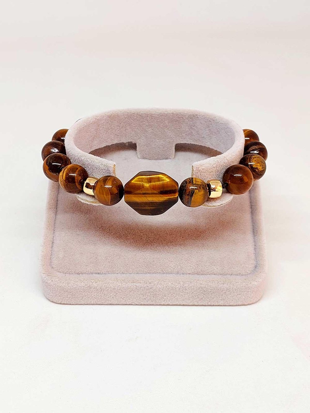 Kaplan Gözü Taşı Unisex 10mm Tasarım Bileklik (39655)