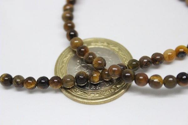 Kaplan Gözü Taşı YARIM Dizi 4mm (18cm uzunluğundadır)