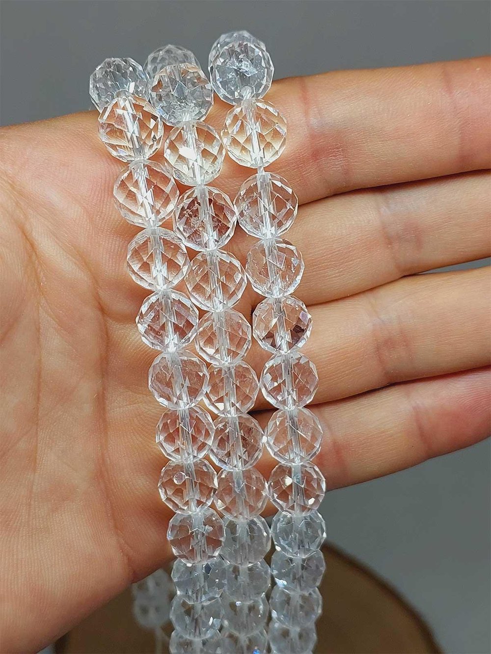 Kristal Kuvars Taşı Royal Quality Faset Kesim Dizi 10mm (52894)