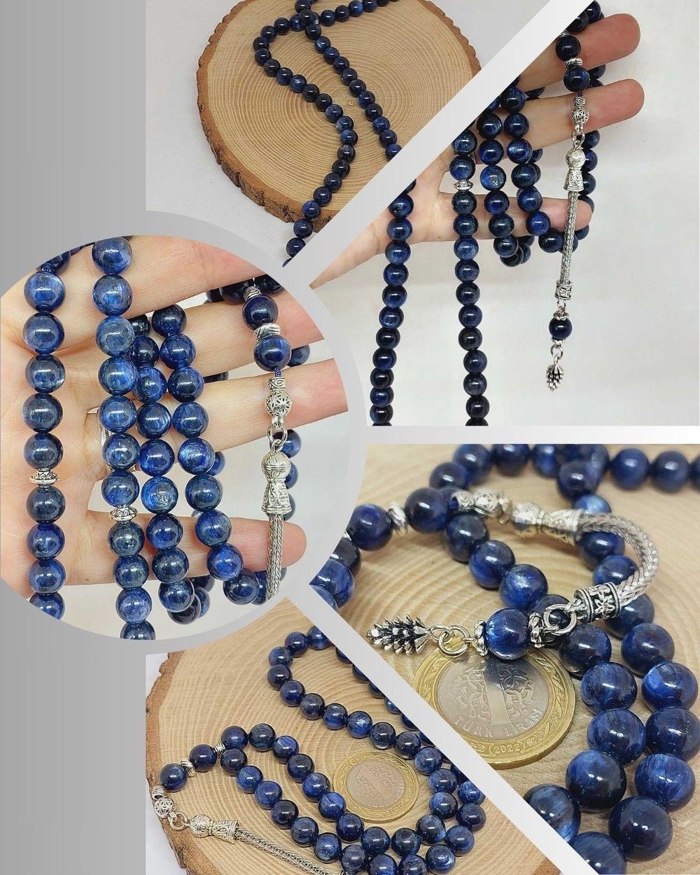 Kyanit Taşı 99luk Tesbih 8mm (21555)