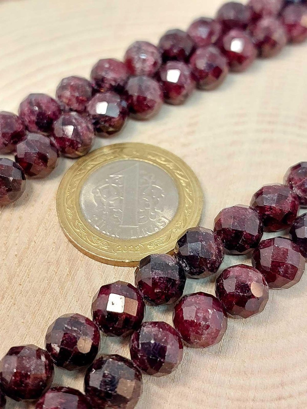 Lal (Granat) (Garnet) Taşı Faset Kesim 8mm/adet