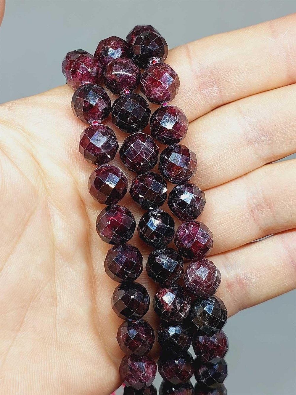 Lal (Granat) (Garnet) Taşı Royal Quality Faset Kesim Dizi 10mm (52918)