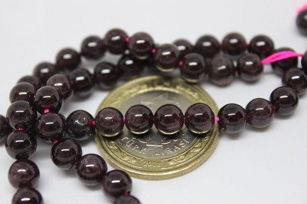 Lal (Granat) (Garnet) Taşı YARIM Dizi 6mm (18cm uzunluğundadır)
