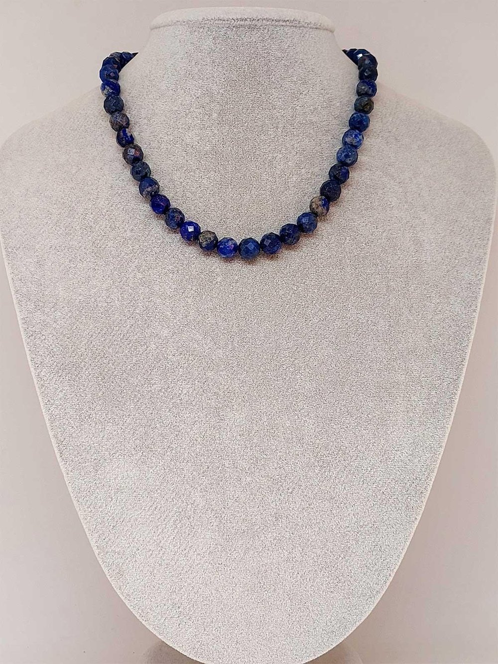 Lapis Taşı Faset Kesim Kolye 8mm (klipsli)