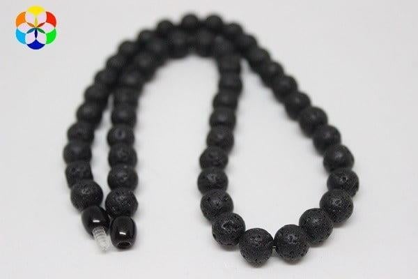 Lav Taşı Kolye 8 mm Kehribar Klipsli