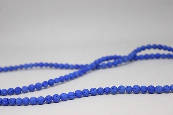Lav Taşı Koyu Mavi Renkli YARIM Dizi 6mm (18cm uzunluğundadır)