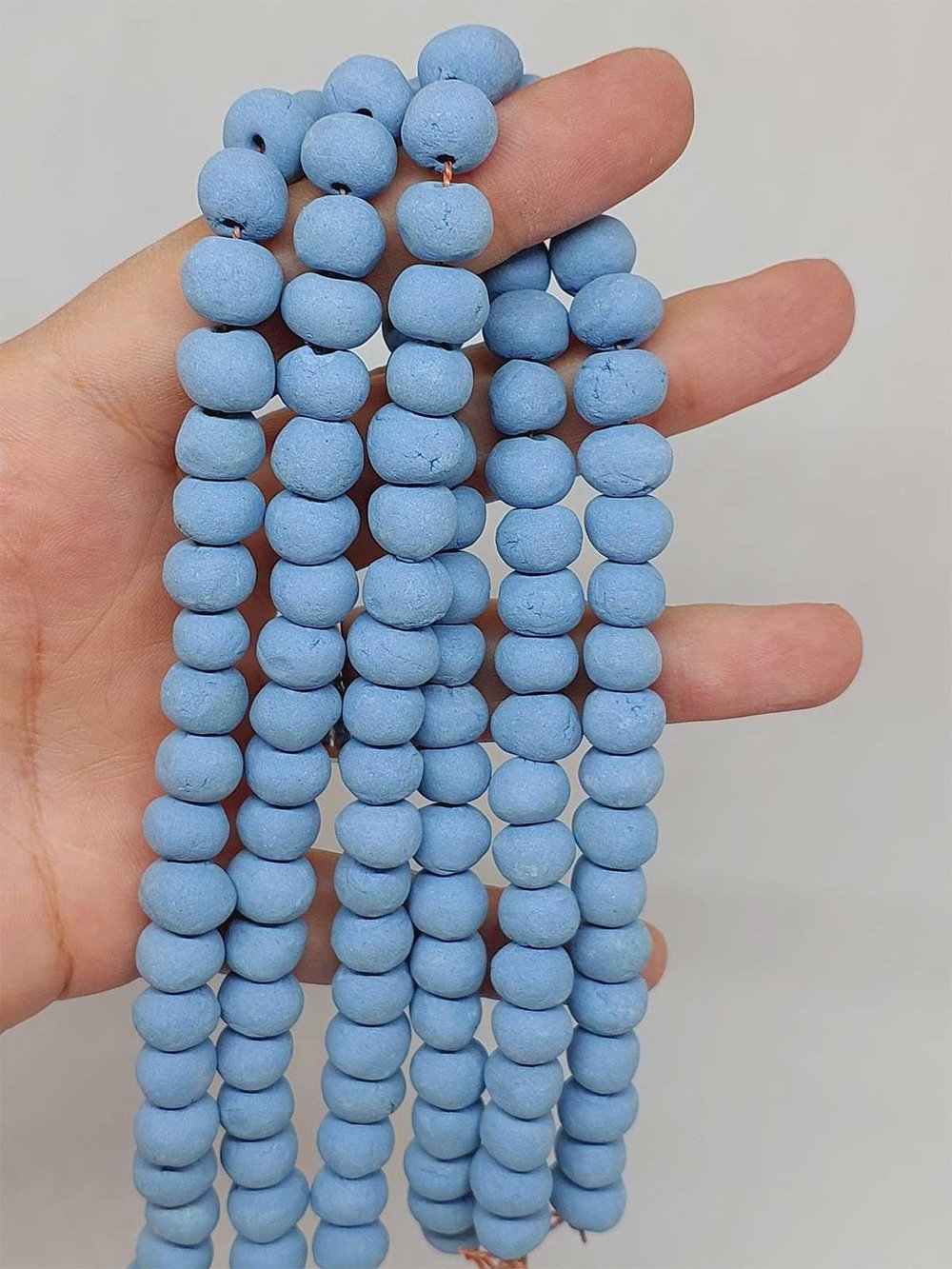 Mavi Pigmentli Seramik Boncuk Dizi 8-9mm/29cm (54232)