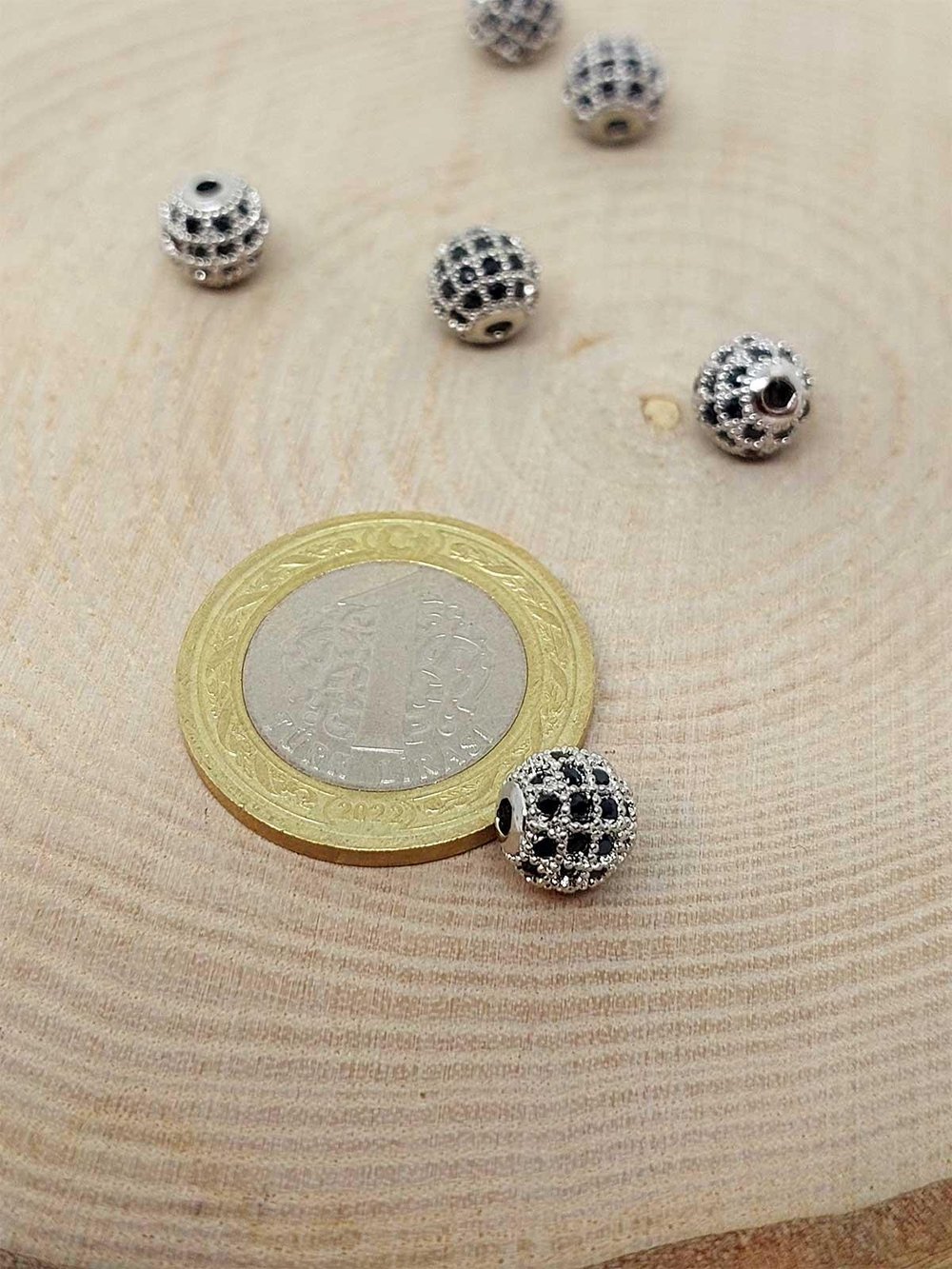 Metal Renkli Zirkon Taş Ara Malzeme 8mm/adet (45602)