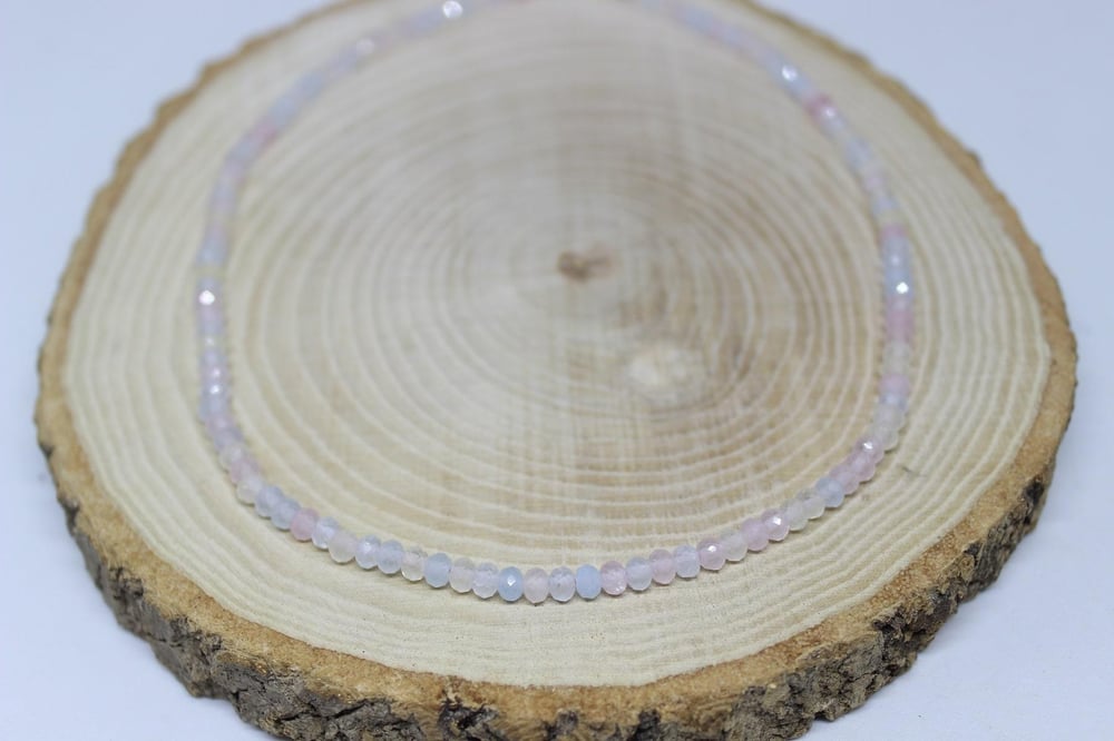 Morganit Taşı Rondela Faset Kesim 4*3mm YARIM Dizi (17cm uzunluğundadır)
