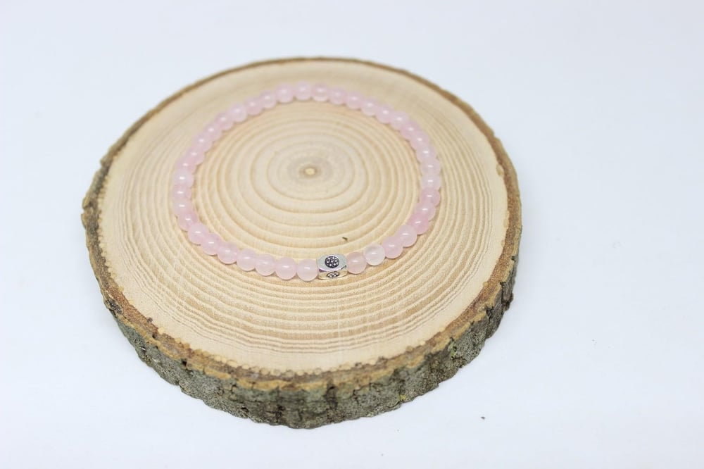 Pembe Kuvars Taşı Bileklik 4mm