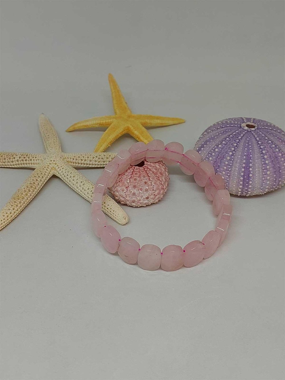 Pembe Kuvars Taşı Oval Kesim Unisex Bileklik