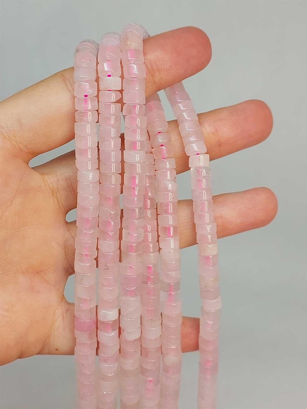 Pembe Kuvars Taşı Şekilli 3x6mm Dizi (49358)