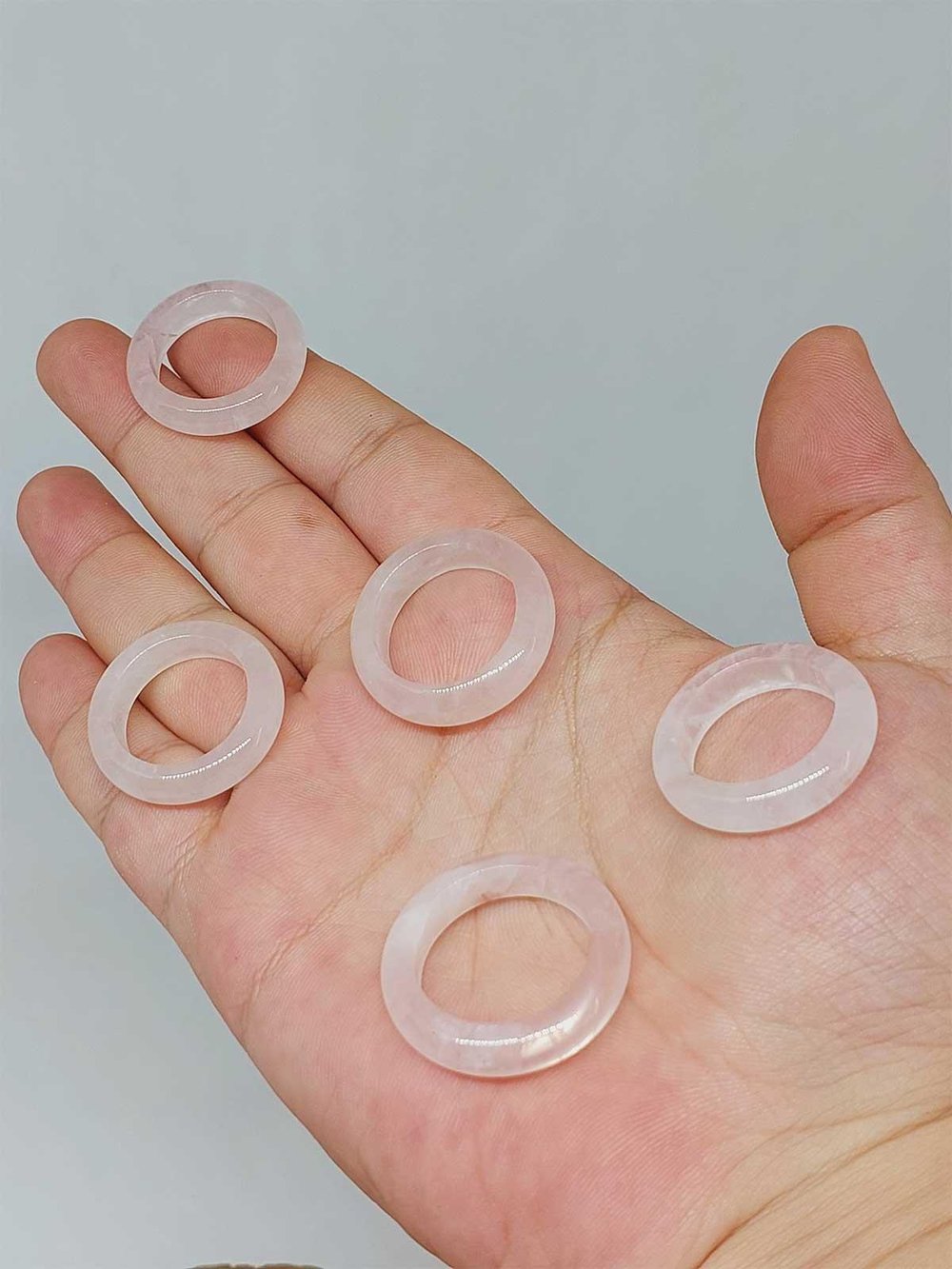 Pembe Kuvars Taşı Yüzük 6mm Kalınlığında (Standart Ölçü) (51512)