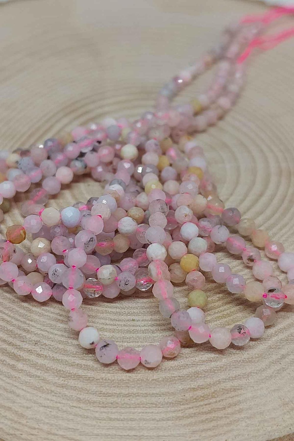 Pembe Opal Taşı YARIM Dizi 3mm (17cm uzunluğundadır)