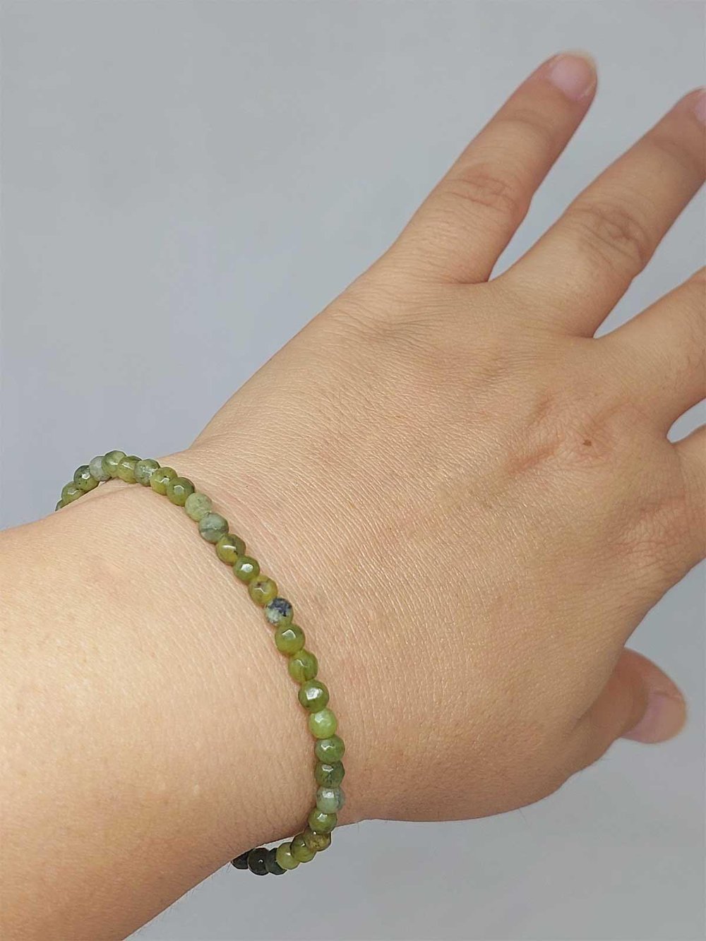 Peridot (Zebercet) Taşı Faset Kesim Bileklik 4mm (51652)