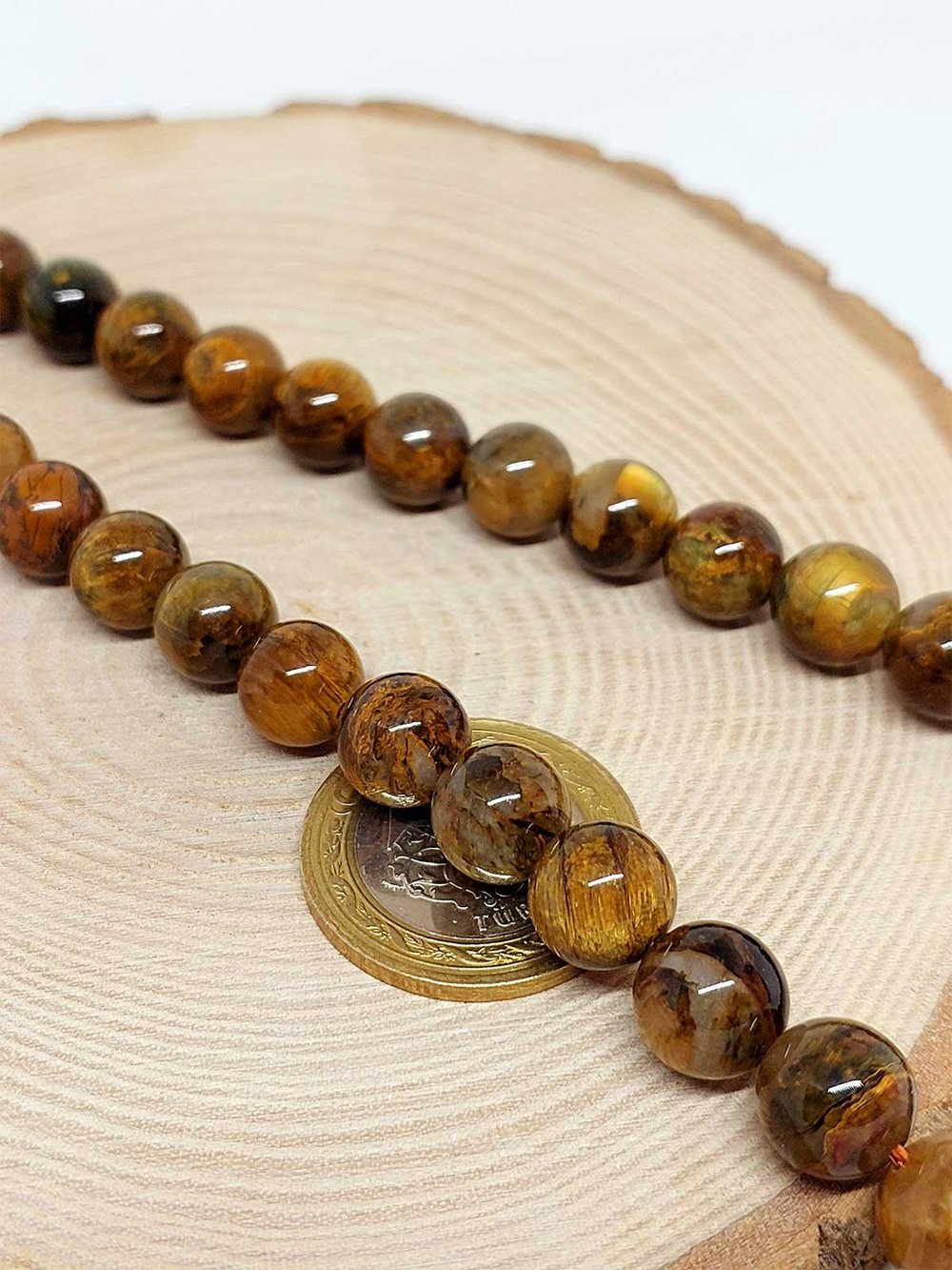 Pietersite Taşı YARIM Dizi 10mm (18cm uzunluğundadır)