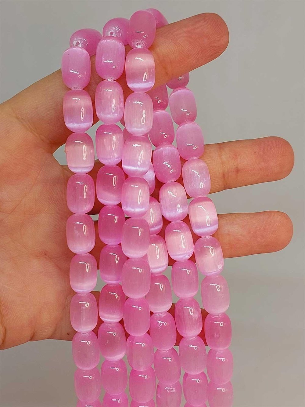 Renkli Selenit Taşı Kapsül Kesim Dizi 8.5*12mm (49206)