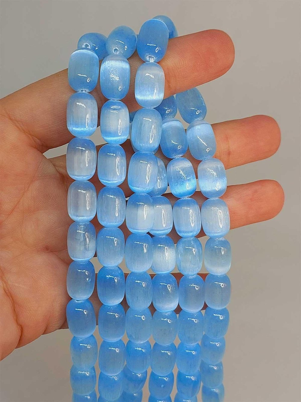 Renkli Selenit Taşı Kapsül Kesim Dizi 8.5*12mm (49208)