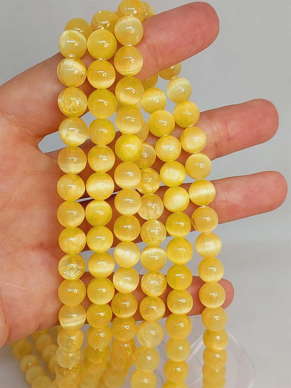 Renkli Selenit Taşı YARIM Dizi 8mm (49176) (18cm uzunluğundadır)