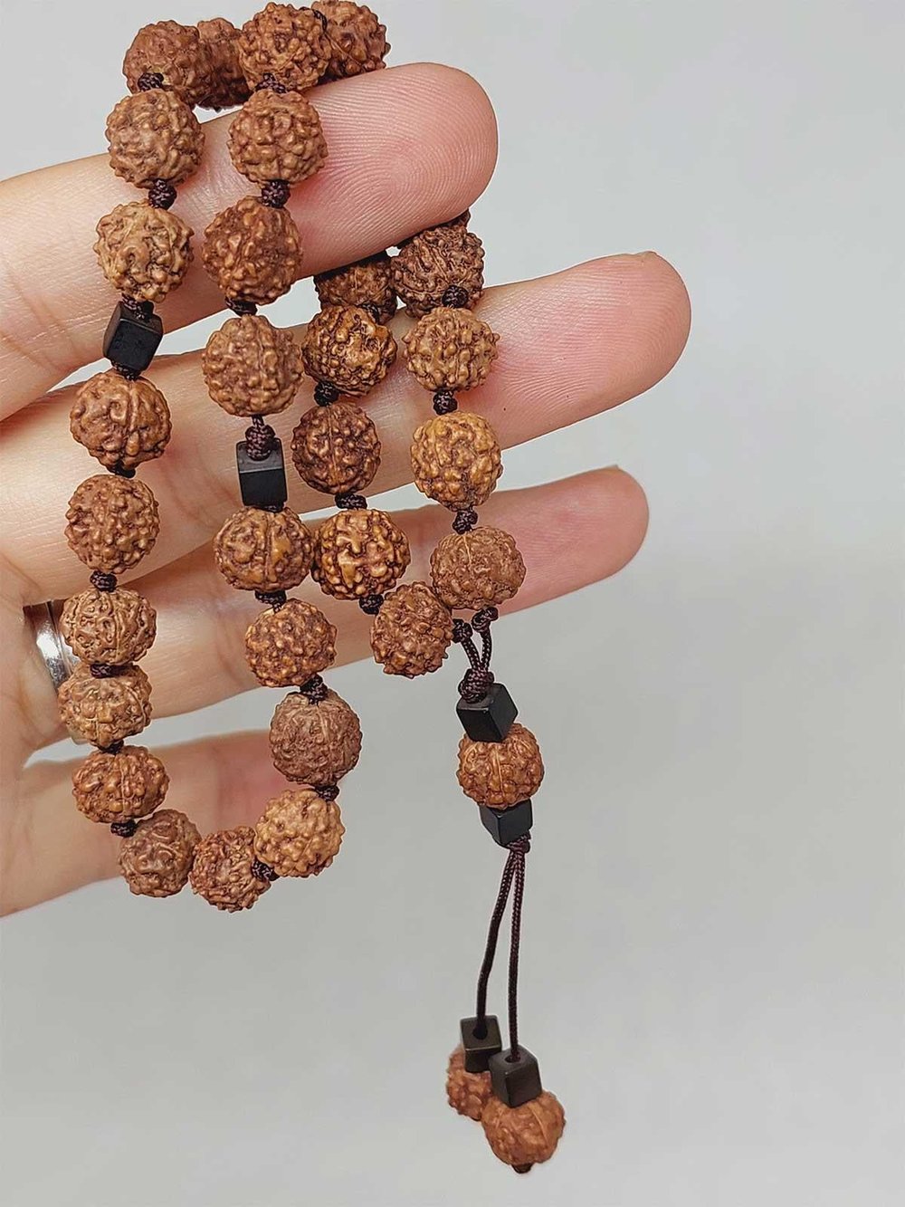 Rudraksha Tohum Düğümlü 33lük Tesbih (1758)