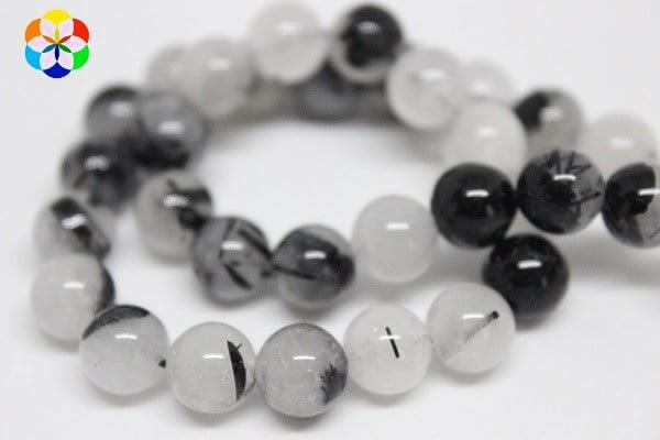 Rutil Kuvars Taşı YARIM Dizi 8mm (18cm uzunluğundadır)