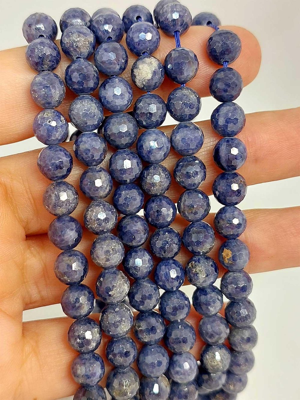 Safir Taşı Faset Kesim YARIM Dizi 7mm (45508) (18cm uzunluğundadır)