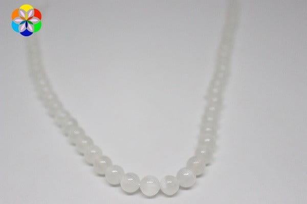 Selenit Taşı YARIM Dizi 8mm (18cm uzunluğundadır)
