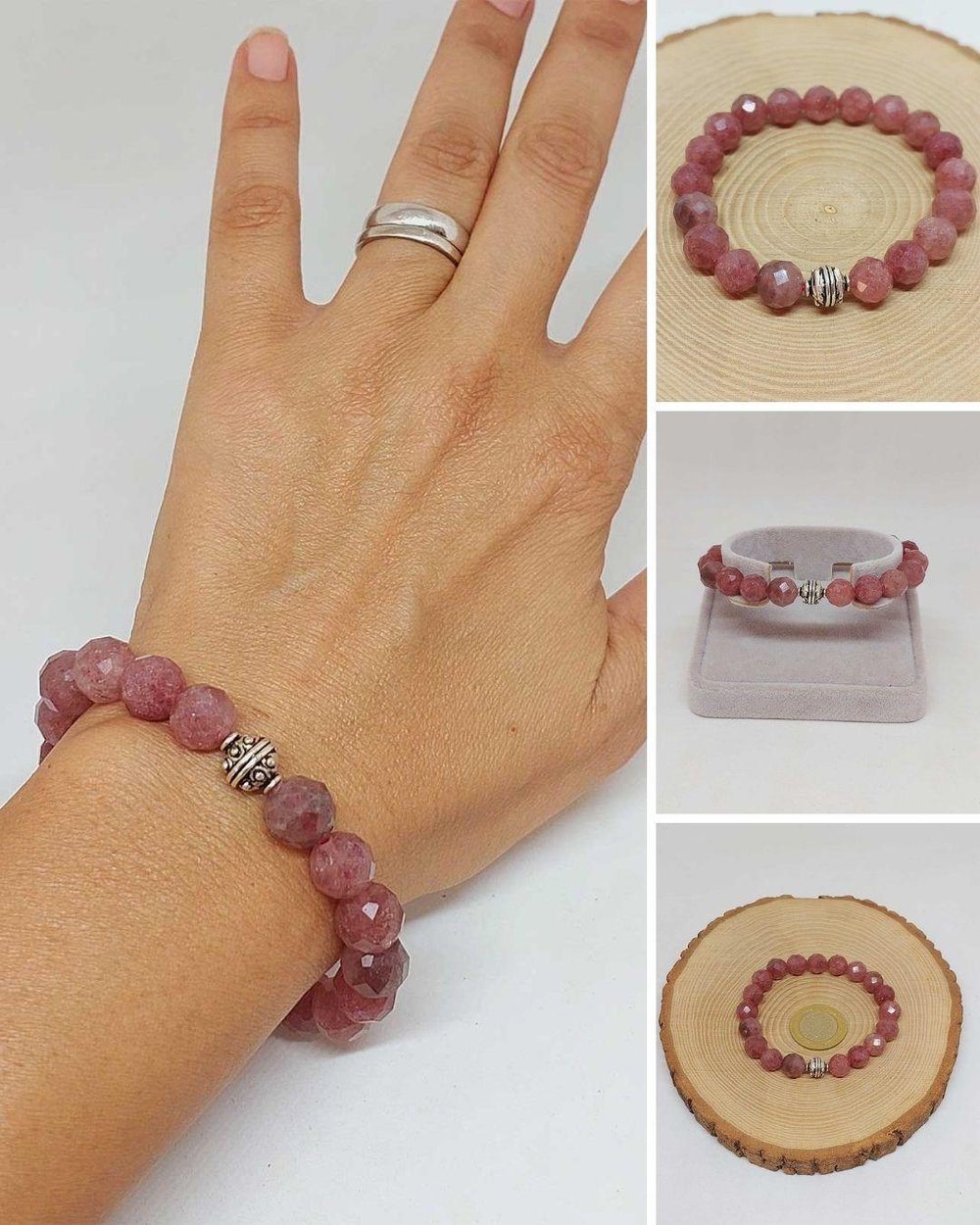 Sirius Serisi Çilek Kuvars Taşı 10mm Unisex Bileklik (52922)