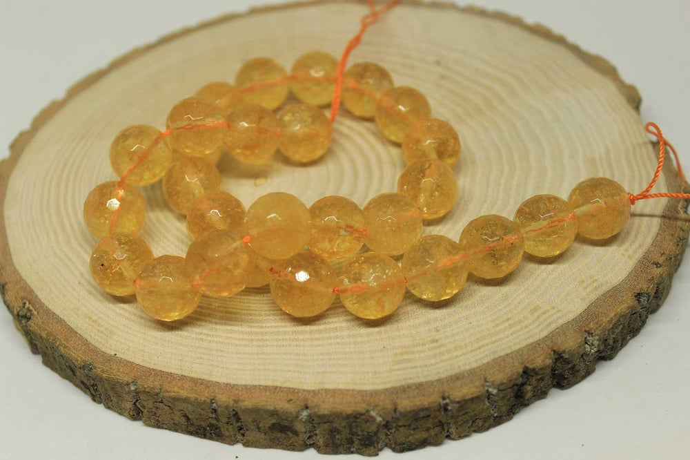 Sitrin Taşı Faset Kesim YARIM Dizi 13-13.5mm Aralığı (18cm uzunluğundadır)