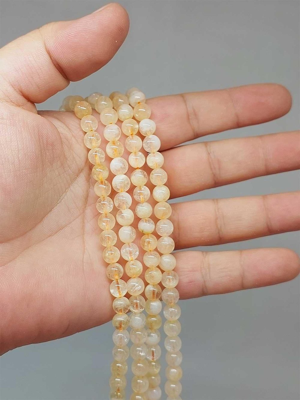 Sitrin Taşı YARIM Dizi Buzlu Renkler 6mm (51412) (18cm uzunluğundadır)
